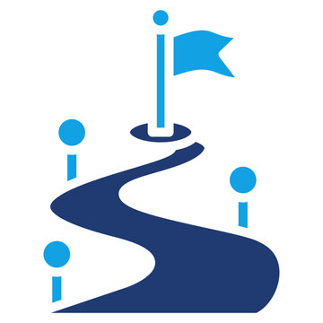Product Roadmap solid color icon