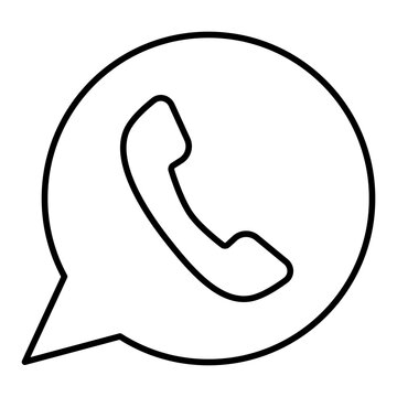 whatsapp logo line icon with editable stroke