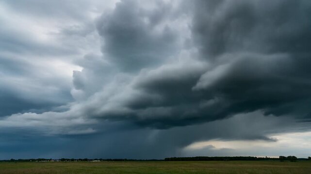 Dramatic Storm Clouds in Motion Time Lapse with Dark Sky and Atmospheric Weather