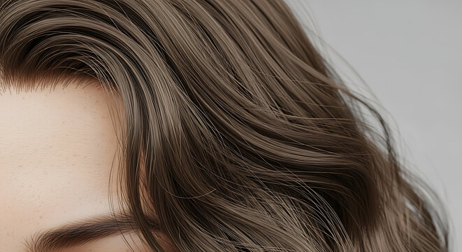 Woman with long brown hair style.