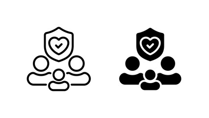 Fototapeta premium Family Insurance Icons, Dual Style Icon Set