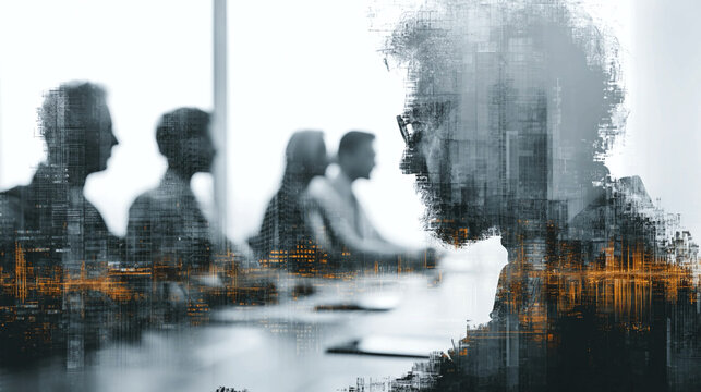 Business meeting conference with professionals discussing strategy data analysis teamwork and collaboration corporate coworkers solving problems together in modern office environment AI generated 