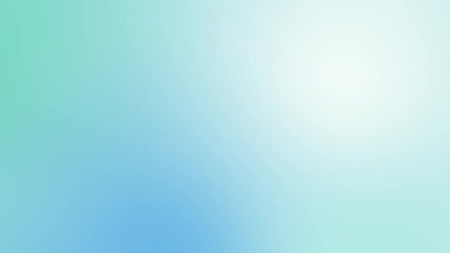 ゆっくり流れるミントグリーンと水色のグラデーション背景　柔らかい抽象アニメーション　