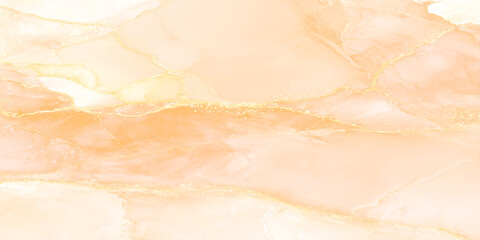 Fototapeta premium Warm peach marble texture with golden veins background