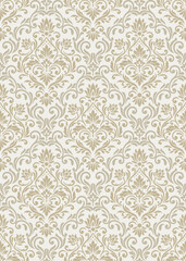Obraz premium Luxury gold damask seamless pattern background with elegant victorian damask floral motifs for interior design damask wallpaper.