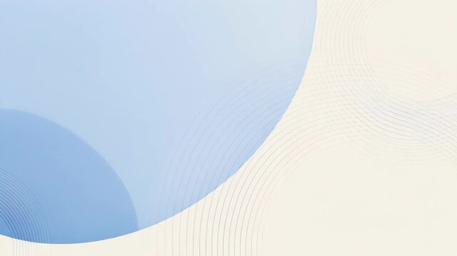Abstract minimalistic background with blue and black concentric circles on beige