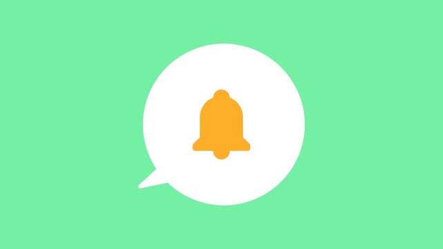 4K motion graphic of silent mode speech bubble with transparent alpha channel transparency. 2D cartoon animation of Dialogue balloon for website, social media isolated on green background.