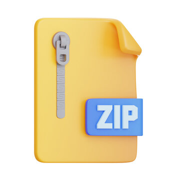 3D ZIP Compressed File Icon