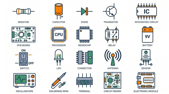 Electronic Components  Icon Pack