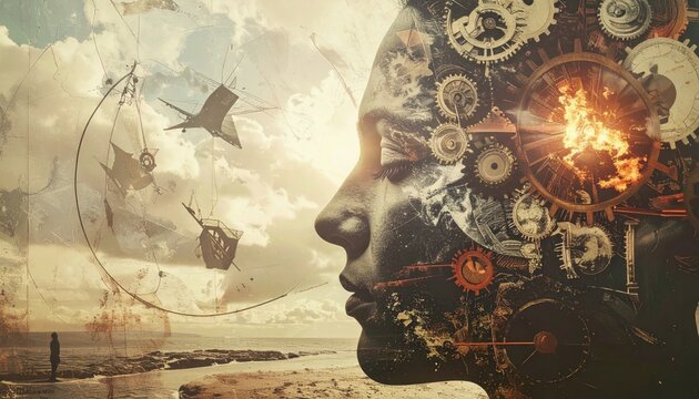 Surreal Mindscape - A Fusion of Thought, Mechanics, and Imagination.