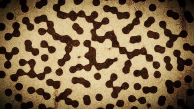 Abstract pattern of brown interlocking shapes on texture.