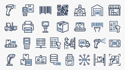 Logistics and Inventory Management Icons Set © Erning