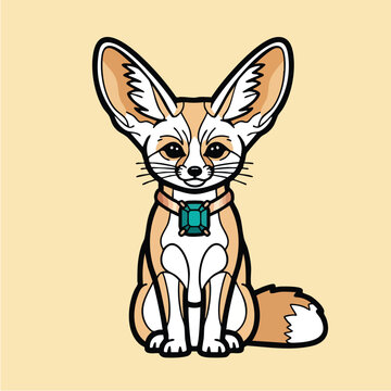 Fennec Fox Cartoon Character.