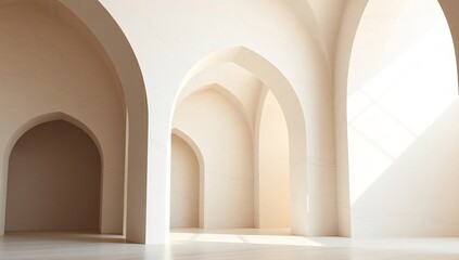 Obraz premium Multi layered 3d white sandstone arches background