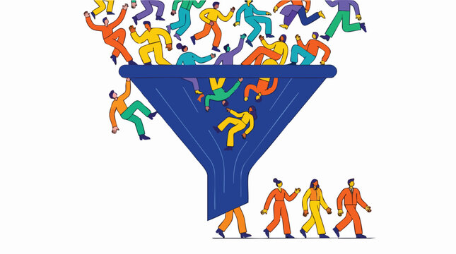 Strategic B2B Lead Qualification Funnel Illustration Representing Customer Acquisition Growth and Conversion Optimization