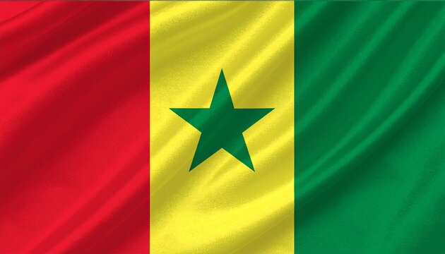 Senegal flag with vertical tricolor design