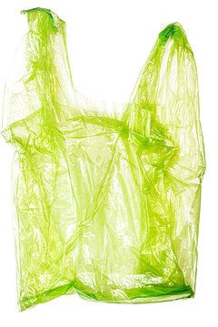 Sac plastique in green colour,  isolated on white background.  