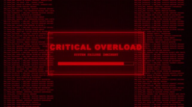 Critical System Overload Fatal Error Software Failure Warning Animation.