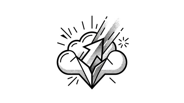 Cloud Computing Breakthrough: Arrow Breaking Through Cloud, Digital Transformation Concept