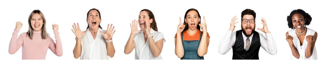 Fototapeta premium Diverse expressions of surprise