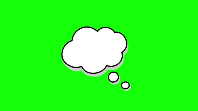 Thought bubble animation with bubbles floating on green screen footage