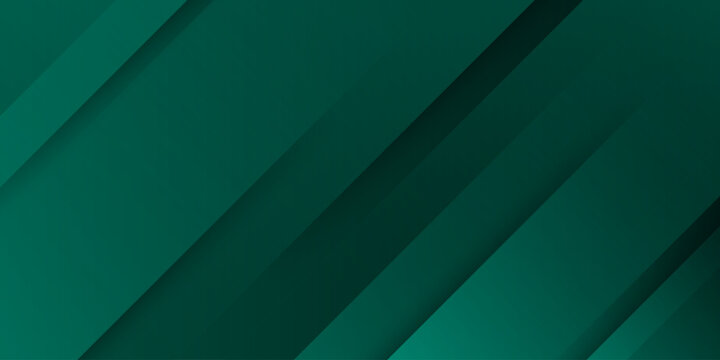 Abstract dark green background with diagonal stripes and geometric overlapping shapes for professional corporate or business presentation backdrop