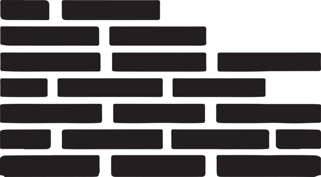 Black brick wall pattern, various rectangular shapes with rounded corners, isolated on transparency grid background.