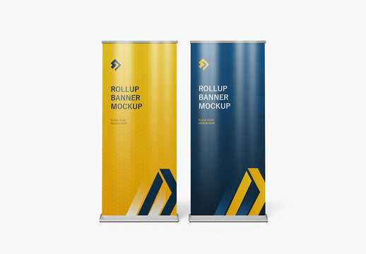 Roll-Up Banner Stand Mockup Set