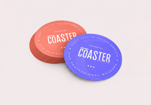 Round Cup Coaster Mockup Set