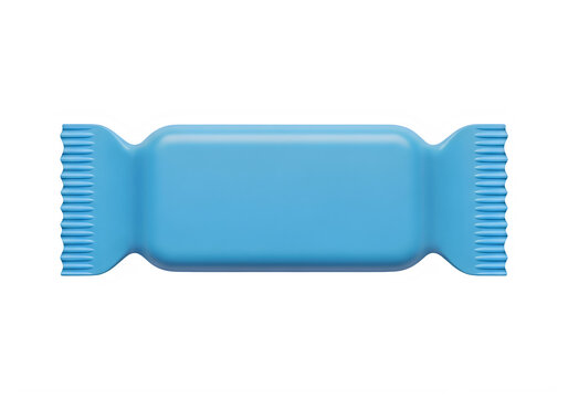 Simple blue candy or mint wrapper with rounded ends