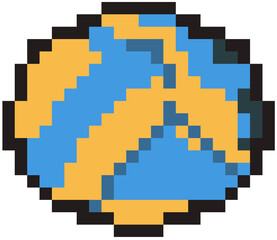 Fototapeta premium pixel art, 8-bit, retro gaming, arcade asset sports icon set ball basketball tennis volleyball billiard baseball golf bowling