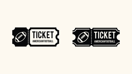 American football ticket icon set for sports event entry. © Anukul Debnath