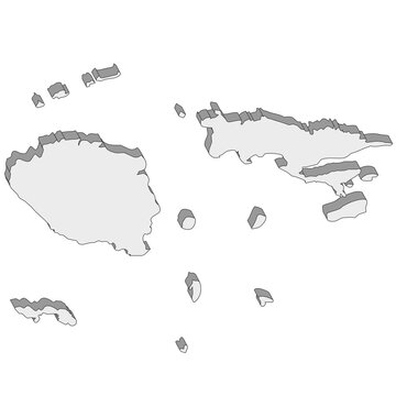 3D map dimension - continent Oceania country Fiji