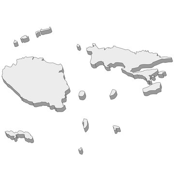 3D map dimension - continent Oceania country Fiji