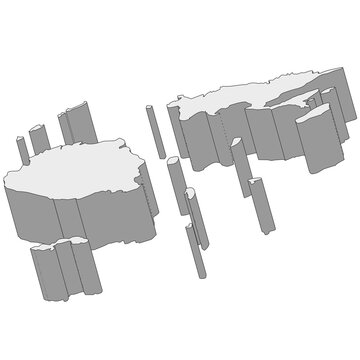 3D map dimension - continent Oceania country Fiji