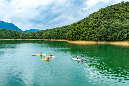 kayak on the lake, canoe on the lake