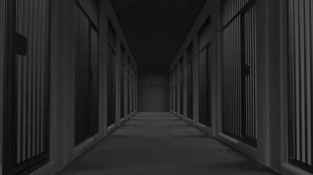 Animation of empty Prison cell. Full HD. 4K