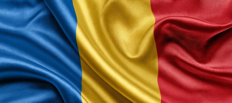 Romania flag. Country independence pride. Generative AI technology.	