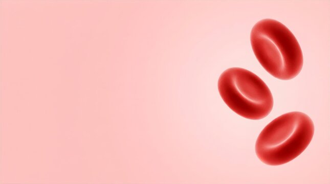 3D Floating Red Blood Cells Light Red Copy Space