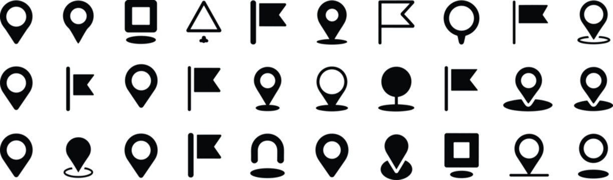 Map Pin and Trophy Icons Collection for Navigation