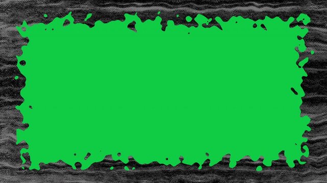 Bright neon green rectangular with wavy black border abstract design suitable for vibrant modern backgrounds, tech presentations, digital art projects.