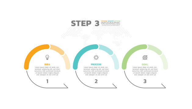 Presentation business abstract background infographic template colorful step 3