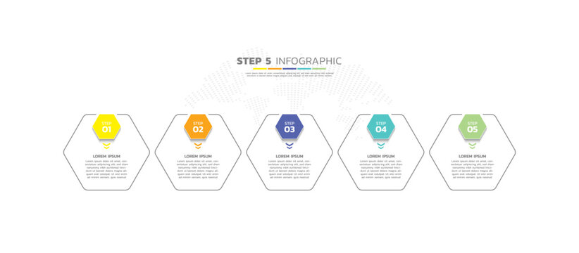 Presentation business abstract background infographic template colorful step 5