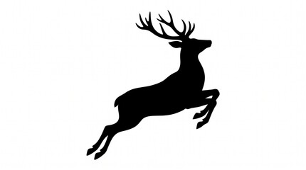 Fototapeta premium deer silhouette vector isolated on white background 