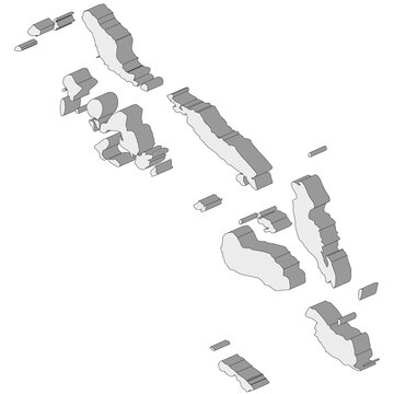 3D map dimension - continent Oceania country Solomon