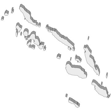 3D map dimension - continent Oceania country Solomon