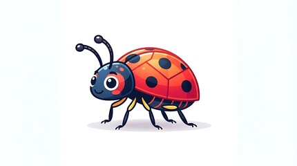 Fototapeta premium Cute ladybug illustration isolated on white background