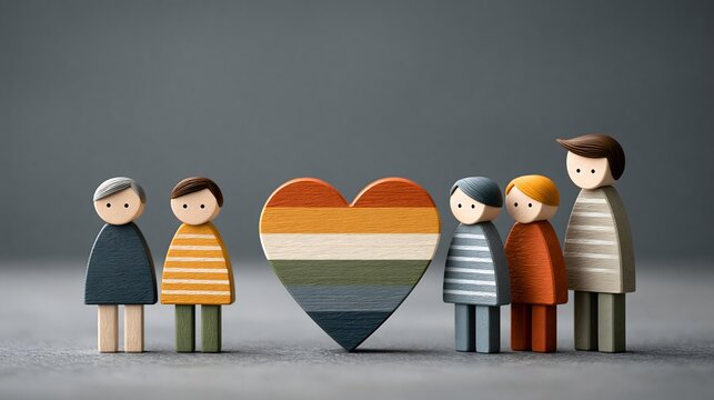 premium diversity and inclusion concept featuring rainbow heart, equality, acceptance, respect, belonging, inclusive workplace, human rights awareness, realistic commercial photography, high demand