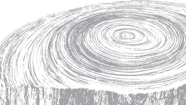 Natural wood grain background with worn grunge overlay Weathered tree ring texture with monochrome distressed finish