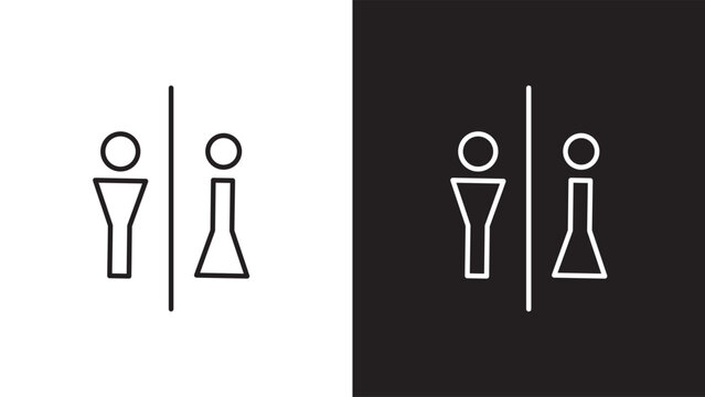 Simple Toilet Sign.Lavatory Symbol.Unisex Toilet Symbol.Minimalist Restroom Sign.loo symbol	
